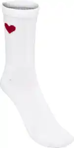 IDEENWELT Rippsocken mit Herzmotiv weiss/rot Gr. 35/38