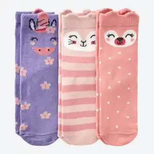 Kinder-Mädchen-Socken, 3er-Pack