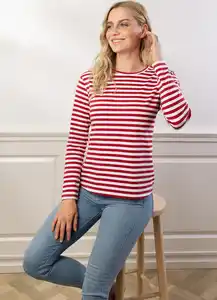 IDEENWELT Longsleeve rot-weiss gestreift Gr. M