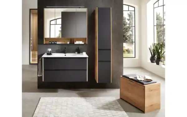 Bild 2 von Badprogramm Bordeaux, schwarz/Eiche Halifax-Nachbildung, inkl. LED-Beleuchtung