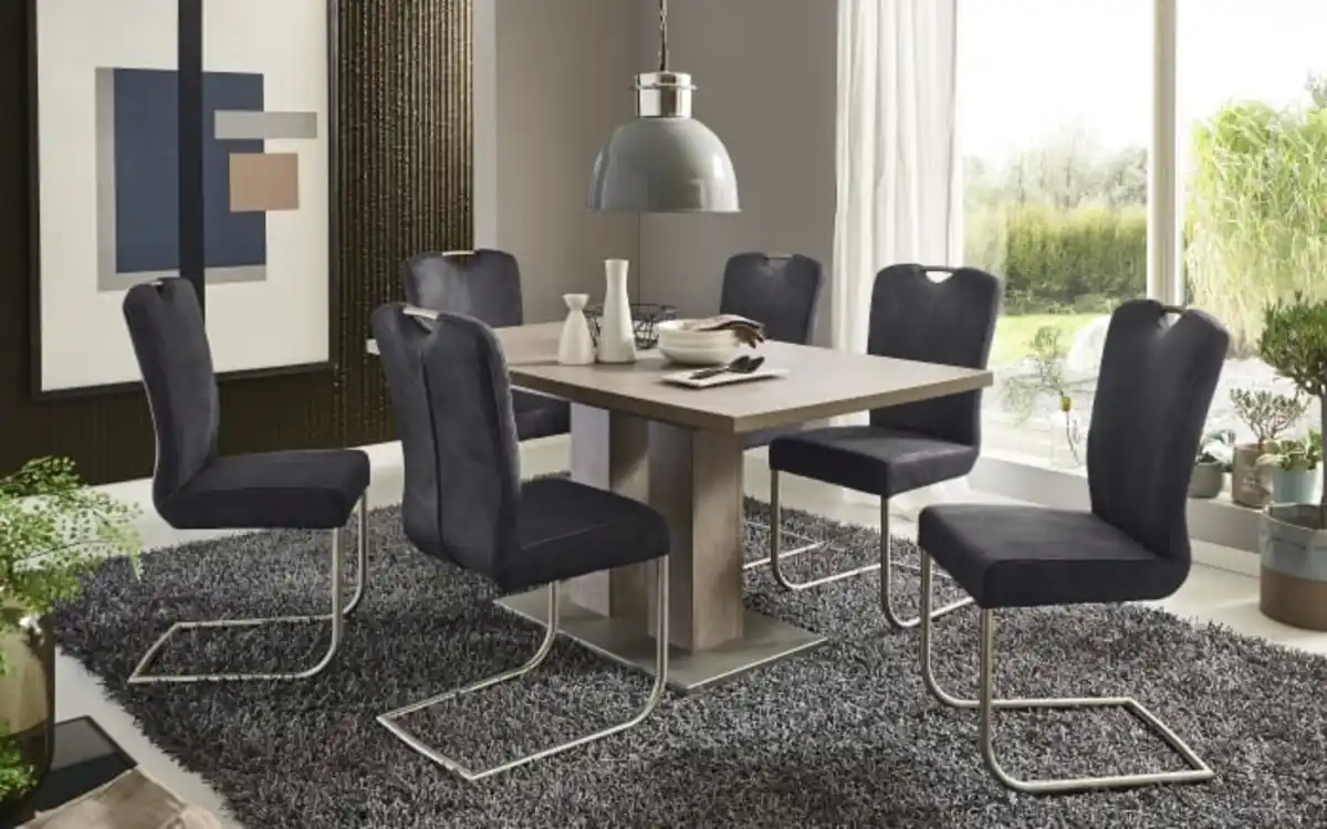 Bild 1 von Niehoff - Essgruppe Francesco/Santos in Beton-Nachbildung, inkl. ausziehbarer Tischplatte