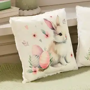 Dekokissen mit flauschiger Rückseite, ca. 25x25 cm