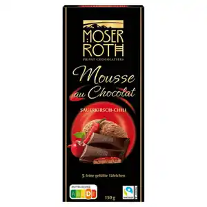 MOSER ROTH Schokolade "Mousse au Chocolat" 150 g, Sauerkirsch-Chili