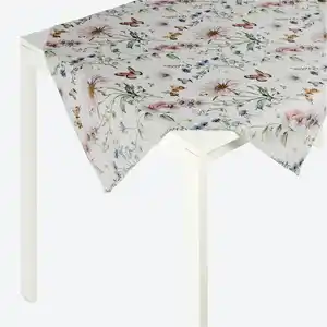 Mitteldecke mit Blumen-Muster, ca. 80x80 cm