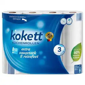 KOKETT Küchenrollen 3-lagig, 4 x 64 Blatt