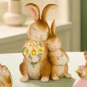 Deko-Hasenpaar, ca. 8,5x11x15 cm