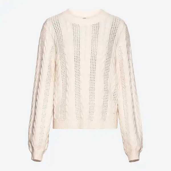 Bild 3 von Damen-Pullover mit Zopfstrickmuster