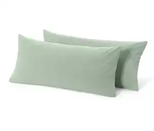 2 Jersey-Kopfkissenbezüge, salbei