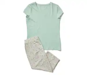 3/4-Pyjama-Set, salbeigrün