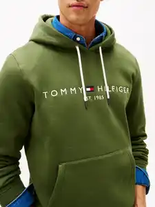 Tommy Hilfiger Kapuzensweatshirt TOMMY LOGO HOODY mit Kapuze und Kängurutasche unifarben, casual, regular fit, Baumwollmix, Kapuze