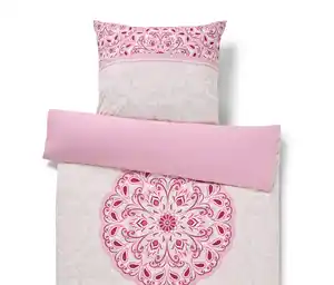 Renforcé-Bettwäsche, Mandala, rosa, Normalgröße