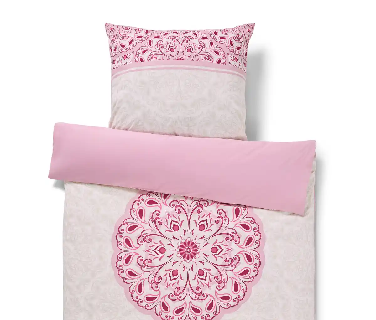 Bild 1 von Renforcé-Bettwäsche, Mandala, rosa, Normalgröße