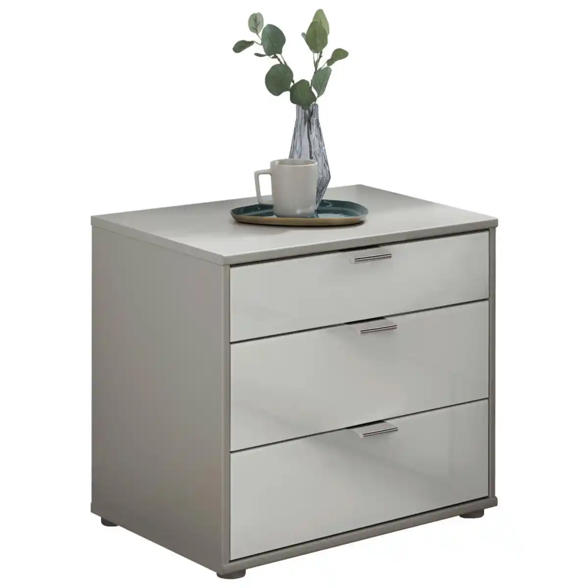 Bild 1 von Dieter Knoll Nachtschrank, Grau, Weiß, Metall, 3 Schubladen, 40x48x43 cm, ISO 9001, Made in Germany, Typenauswahl, Soft-Close-System, Schlafzimmer, Nachttische