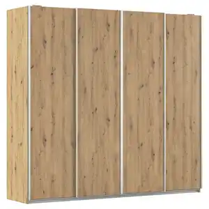 Rauch Möbel Schwebetürenschrank, Eiche Artisan, Metall, 3 Fächer, 226x211x62 cm, Blauer Engel, Goldenes M, BQ - Bündnis für Qualität, Made in Germany, Schlafzimmer, Kleiderschränke, Schwebetü