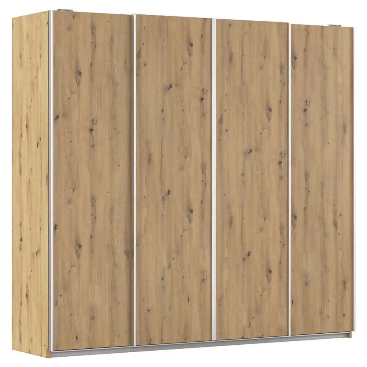 Bild 1 von Rauch Möbel Schwebetürenschrank, Eiche Artisan, Metall, 3 Fächer, 226x211x62 cm, Blauer Engel, Goldenes M, BQ - Bündnis für Qualität, Made in Germany, Schlafzimmer, Kleiderschränke, Schwebetü