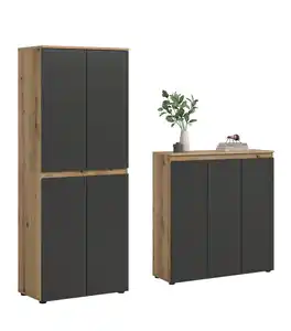 Garderobenschrank Scarpa Anthrazit/Eiche, Anthrazit, Eichefarben