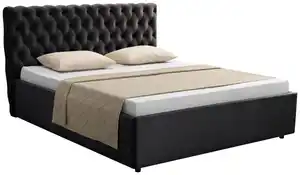 Polsterbett Katar Schwarz ca. 140x200cm, Schwarz