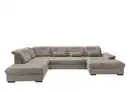 Bild 1 von Wohnlandschaft Rigatti Grau- Braun Cord mit Bettkasten, Graubraun