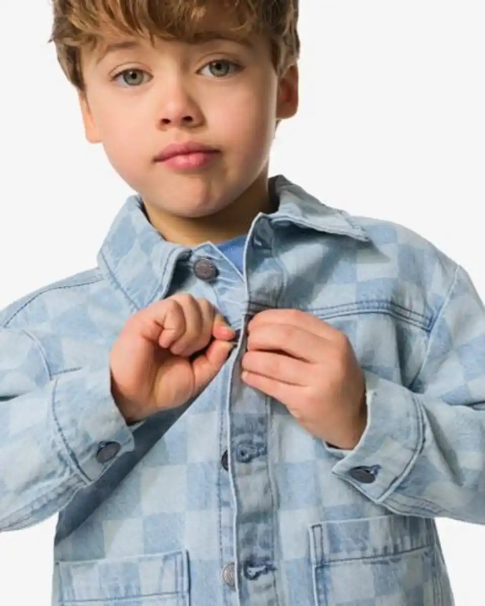 Bild 4 von Kinder-Jeansjacke mit Blöcken blau