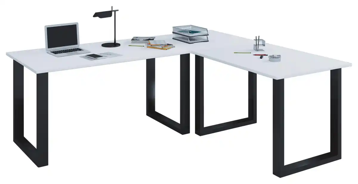 Bild 1 von Eckschreibtisch Lona Schwarz/Weiß, Schwarz, Weiß
