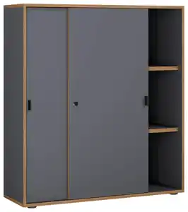 Aktenschrank Salia B100 Anthrazit/Honigeiche, Anthrazit, Honigeiche