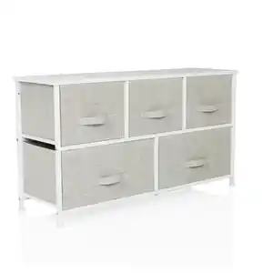 Mid.you Kommode, Grau, Textil, 5 Schubladen, 100x55x30 cm, Wohnzimmer, Kommoden & Sideboards, Kommoden