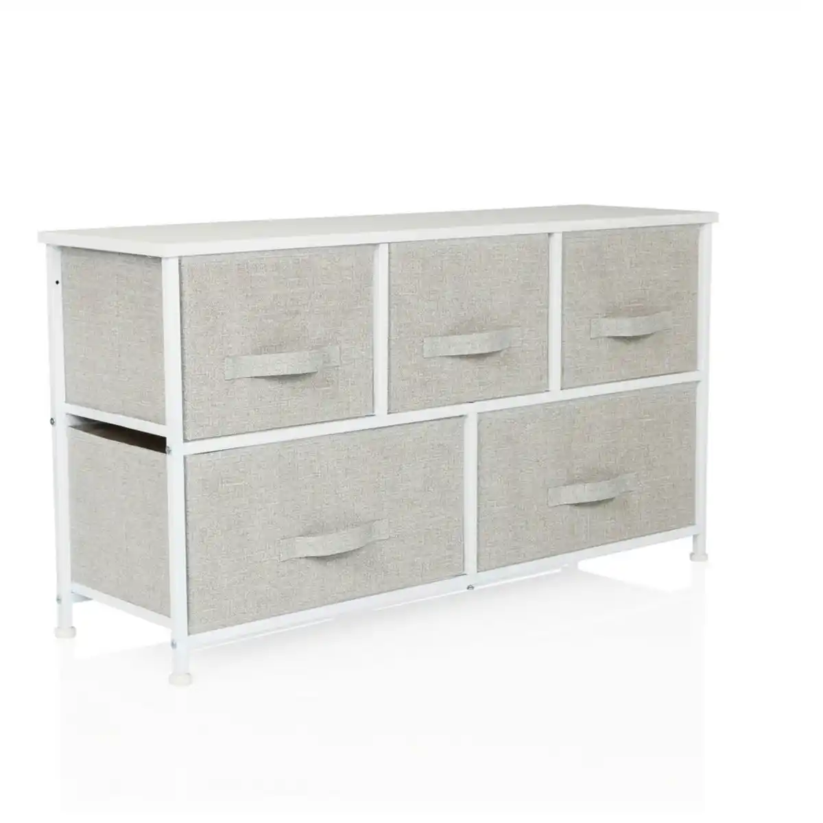 Bild 1 von Mid.you Kommode, Grau, Textil, 5 Schubladen, 100x55x30 cm, Wohnzimmer, Kommoden & Sideboards, Kommoden