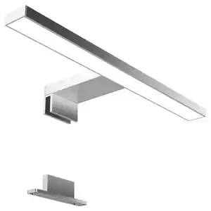 Mid.you Spiegelleuchte Simple, Silber, Kunststoff, rechteckig,rechteckig, D, 30x2.5x8 cm, Lampen & Leuchten, Innenbeleuchtung, Wandleuchten, Spiegelleuchten, D