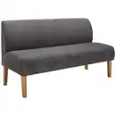 Bild 1 von home24 Sitzbank, Anthrazit, Holz, Textil, Buche, massiv, 3-Sitzer, 163x88x75 cm, Stoffauswahl, mit Rückenlehne, Esszimmer, Bänke, Sitzbänke