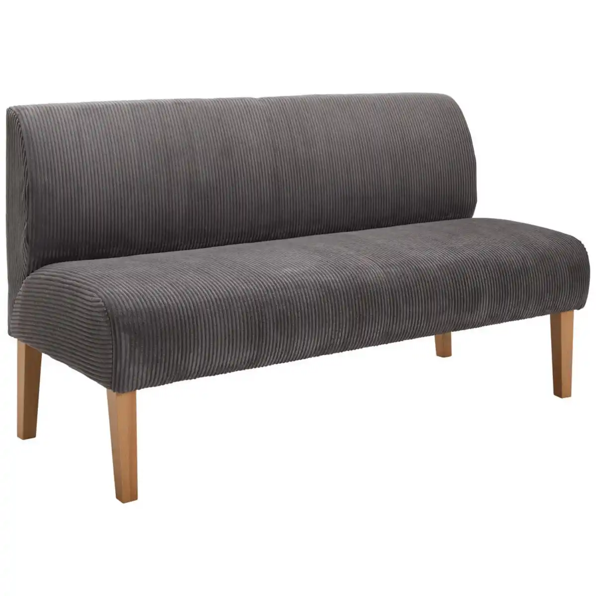 Bild 1 von home24 Sitzbank, Anthrazit, Holz, Textil, Buche, massiv, 3-Sitzer, 163x88x75 cm, Stoffauswahl, mit Rückenlehne, Esszimmer, Bänke, Sitzbänke