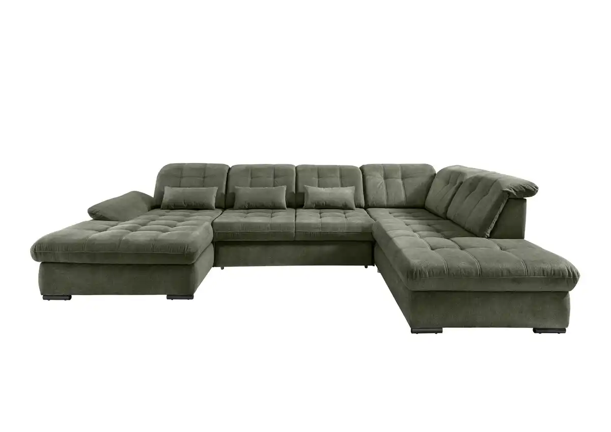 Bild 1 von Wohnlandschaft Rigatti Dunkel Grün Chenille m. Bettkasten, Dunkelgrün