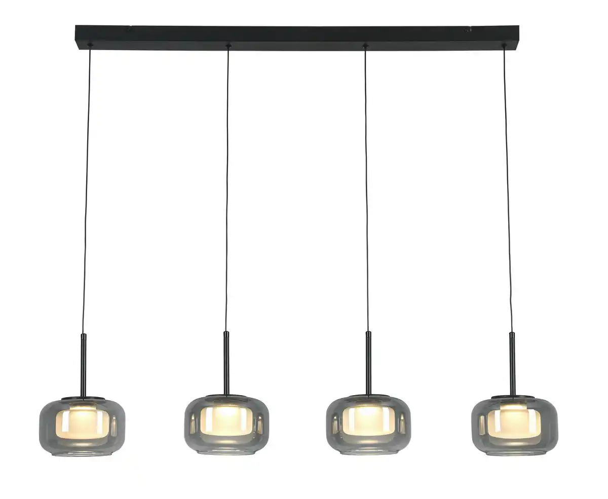 Bild 1 von LED-Hängeleuchte Kalti Schwarz/Weiß max. 32 Watt, Schwarz, Weiß, Transparent