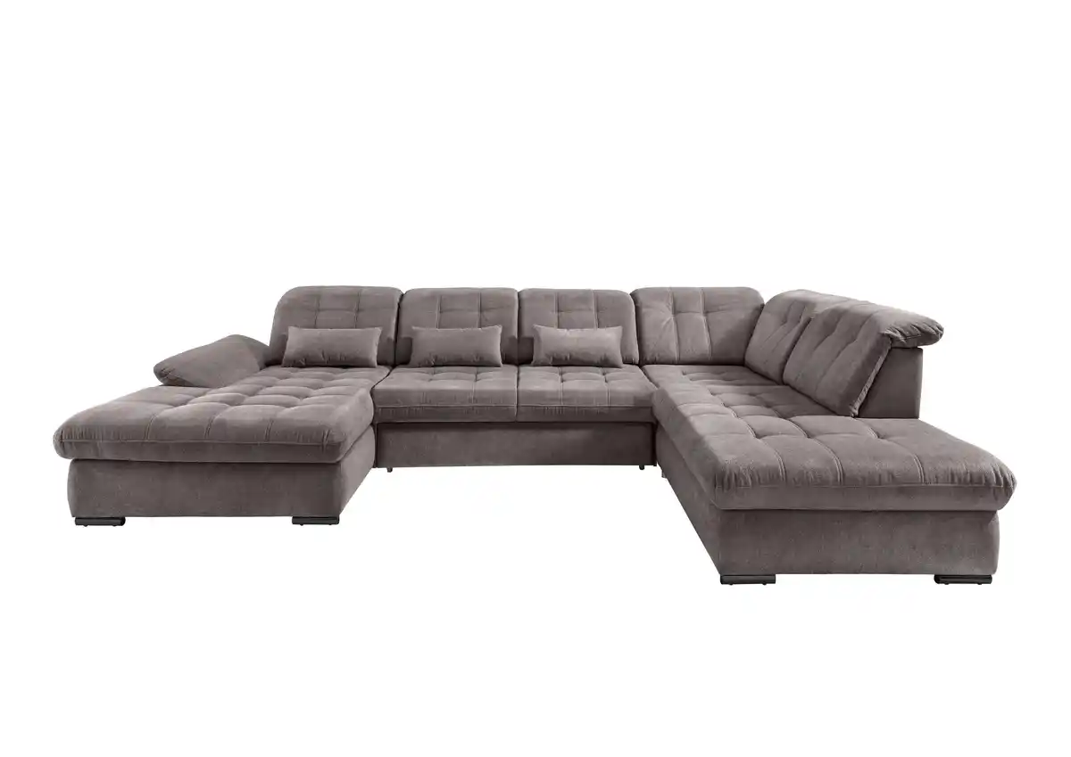 Bild 1 von Wohnlandschaft Rigatti Grau- Braun Chenille mit Bettkasten, Graubraun