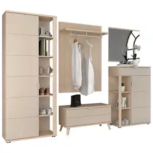 Stylife Garderobe Basel-G, Eiche, Kaschmir, Holzwerkstoff, 6-teilig, 280x199x38 cm, Garderobe, Garderoben-Sets & Serien, Garderoben-Sets