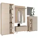 Bild 1 von Stylife Garderobe Basel-G, Eiche, Kaschmir, Holzwerkstoff, 6-teilig, 280x199x38 cm, Garderobe, Garderoben-Sets & Serien, Garderoben-Sets
