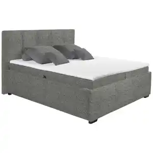 Esposa Polsterbett, Grau, Textil, H2, Höhe ca. 17 cm, 180x200 cm, Bettkasten, gepolstertes Kopfteil, Stoffauswahl, Topper durchgehend, Matratze in verschiedenen Härtegraden erhältlich, Schlafzimme
