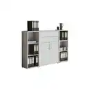 Bild 1 von Mid.you Aktenschrank, Grau, Weiß, Holzwerkstoff, 5 Fächer, 2 Schubladen, 172.6x113.6x33 cm, Made in Germany, erweiterbar, in verschiedenen Größen erhältlich, abschließbar, Arbeitszimmer, Aktens