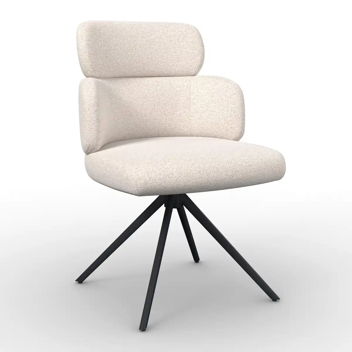 Bild 1 von Armlehnstuhl Karo Creme Webstoff Drehbar Gepolstert, Creme