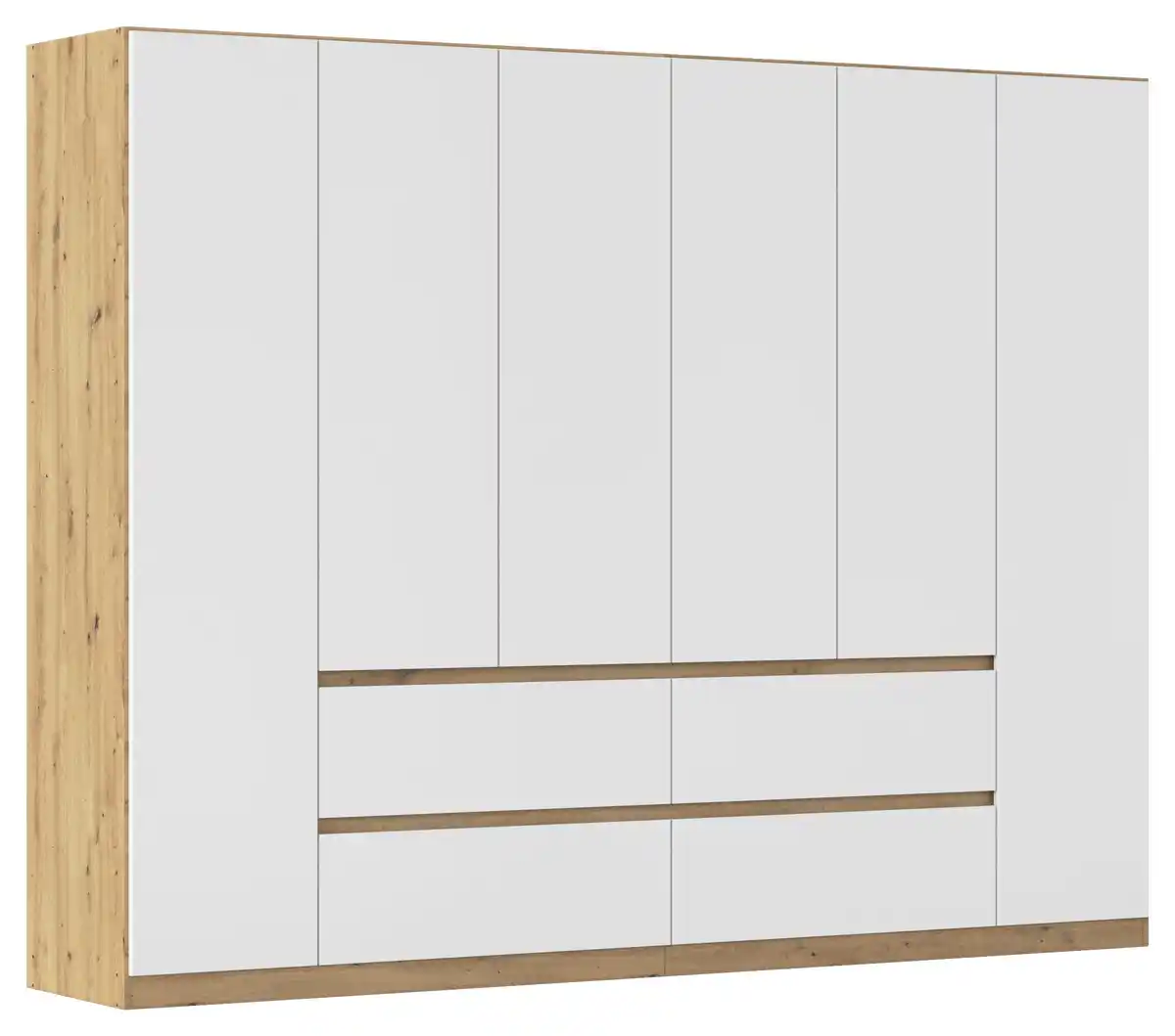 Bild 1 von Drehtürenschrank Mainz Weiß, Eiche Artisan, Weiß, Eiche Artisan