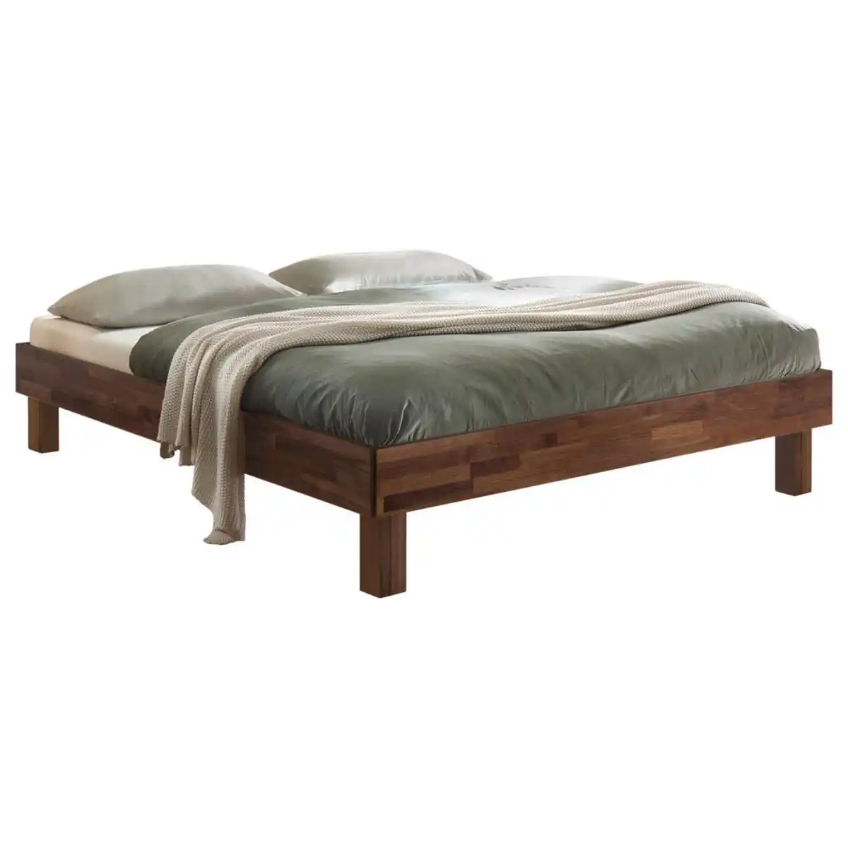 Bild 1 von Hasena Bett, Nussbaum, Holz, Nussbaum, massiv, 200x200 cm, Über- und Sondergrößen erhältlich, in verschiedenen Holzarten Größen erhältlich, Schlafzimmer, Betten, Futonbetten