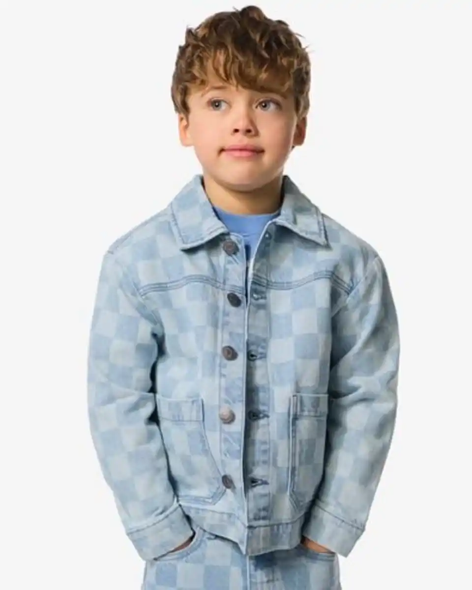Bild 1 von Kinder-Jeansjacke mit Blöcken blau