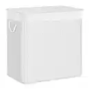 Bild 1 von Wäschekorb, Weiß, Metall, Textil, Naturmaterialien, 150 L, 60x61.5x40 cm, Tragegriffe, Deckel, Innenfutter, Ordnen & Aufbewahren, Wäschekörbe & Tonnen