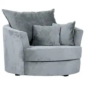 Carryhome Sessel, Hellblau, Textil, Füllung: Polyester, Schaumstoffflocken,Polyester, Schaumstoffflocken, 115x72x115 cm, Sitzfläche 360° drehbar, Wohnzimmer, Sessel, Polstersessel