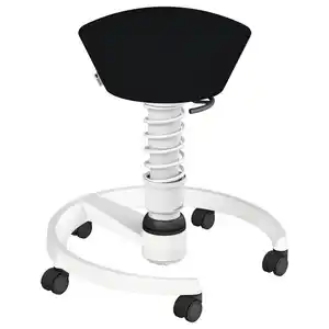 Aeris Bürohocker Swopper, Schwarz, Weiß, Metall, Textil, C-Form, rund, 55x45.66x55 cm, Made in Germany, Oeko-Tex® Standard 100, AGR-geprüft, Arbeitszimmer, Bürostühle, Bürohocker