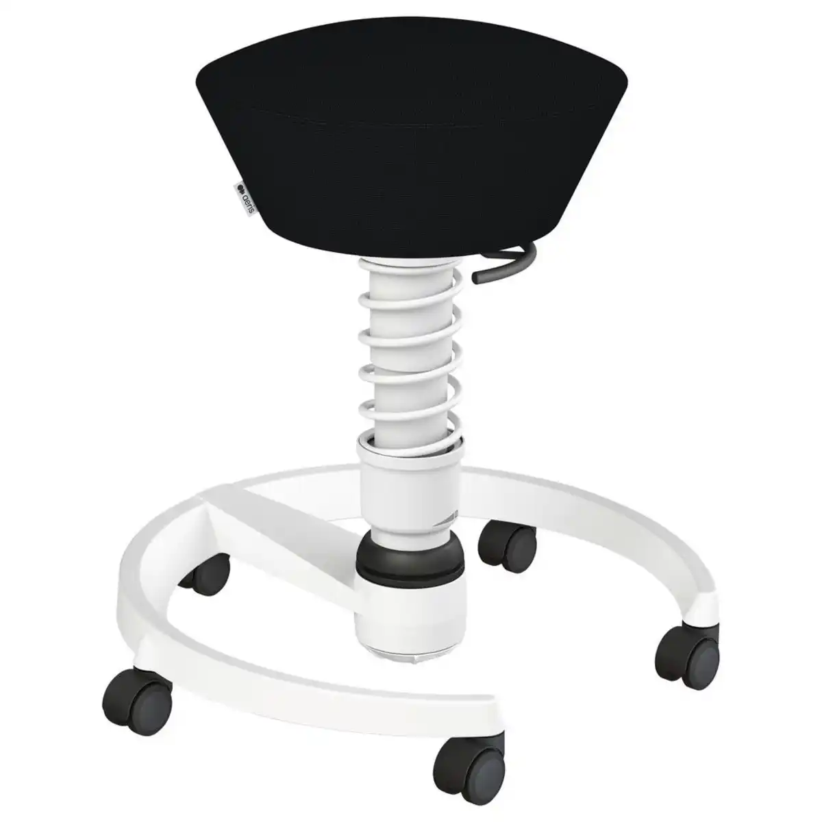 Bild 1 von Aeris Bürohocker Swopper, Schwarz, Weiß, Metall, Textil, C-Form, rund, 55x45.66x55 cm, Made in Germany, Oeko-Tex® Standard 100, AGR-geprüft, Arbeitszimmer, Bürostühle, Bürohocker