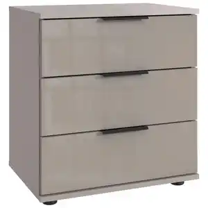 Boxxx Nachtschrank, Grau, Sahara, Kunststoff, 3 Schublade(n) Schubladen, 52x58x38 cm, Made in Germany, Schlafzimmer, Nachttische
