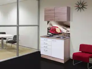 Miniküche Samoa Weiß/Eichefarben, Weiß, Sonoma Eiche