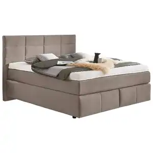 Dieter Knoll Boxspringbett, Hellgrau, Textil, H4, 7-Zonen, Höhe ca. 22 cm, 180x200 cm, Matratze, gepolstertes Kopfteil, Stoffauswahl, Lederauswahl, in verschiedenen Größen erhältlich, Schlafzimme