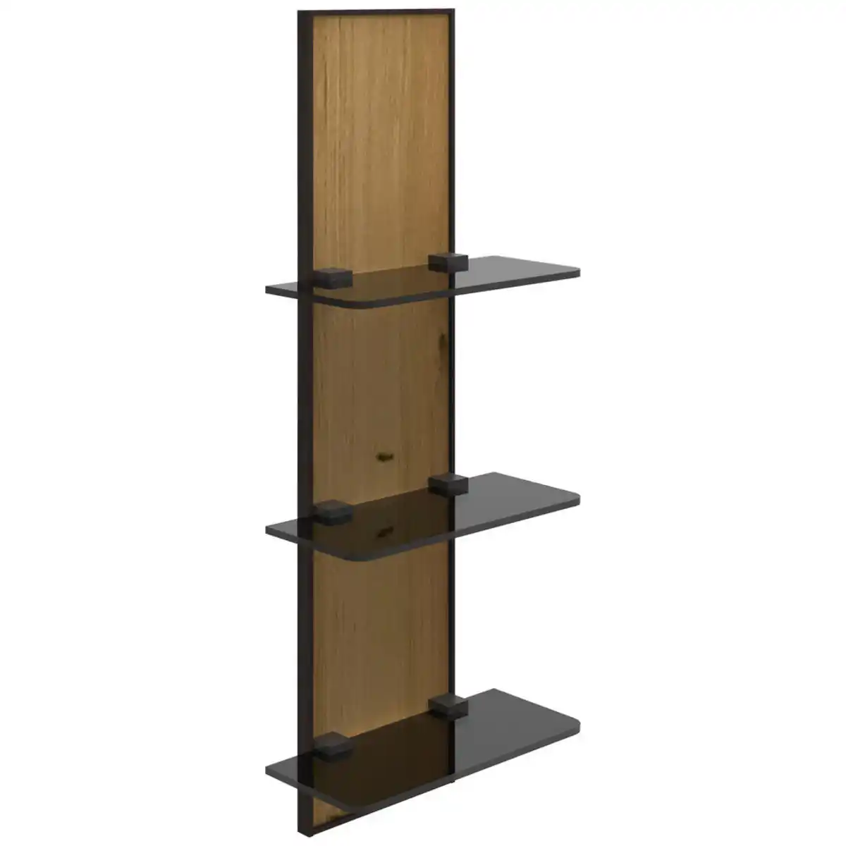 Bild 1 von Venda Wandregal NEW York, Eiche Bianco, Holz, Glas, Eiche, massiv, 3 Fächer, 35x90x17 cm, ISO 9001, Goldenes M, Made in Germany, Küchen, Küchenmöbel, Küchenregale