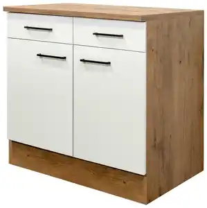Küchenunterschrank Avila Eichefarben/Magnolie, Eichefarben, Magnolie